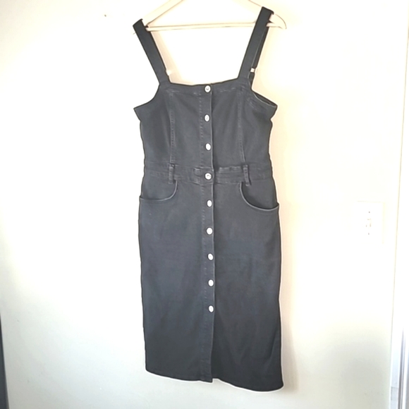 Zara Dresses & Skirts - Zara Overalls Midi Jumper Suspenders dress SZ L